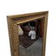 Miroir français ancien avec cadre doré, datant d'environ 1900