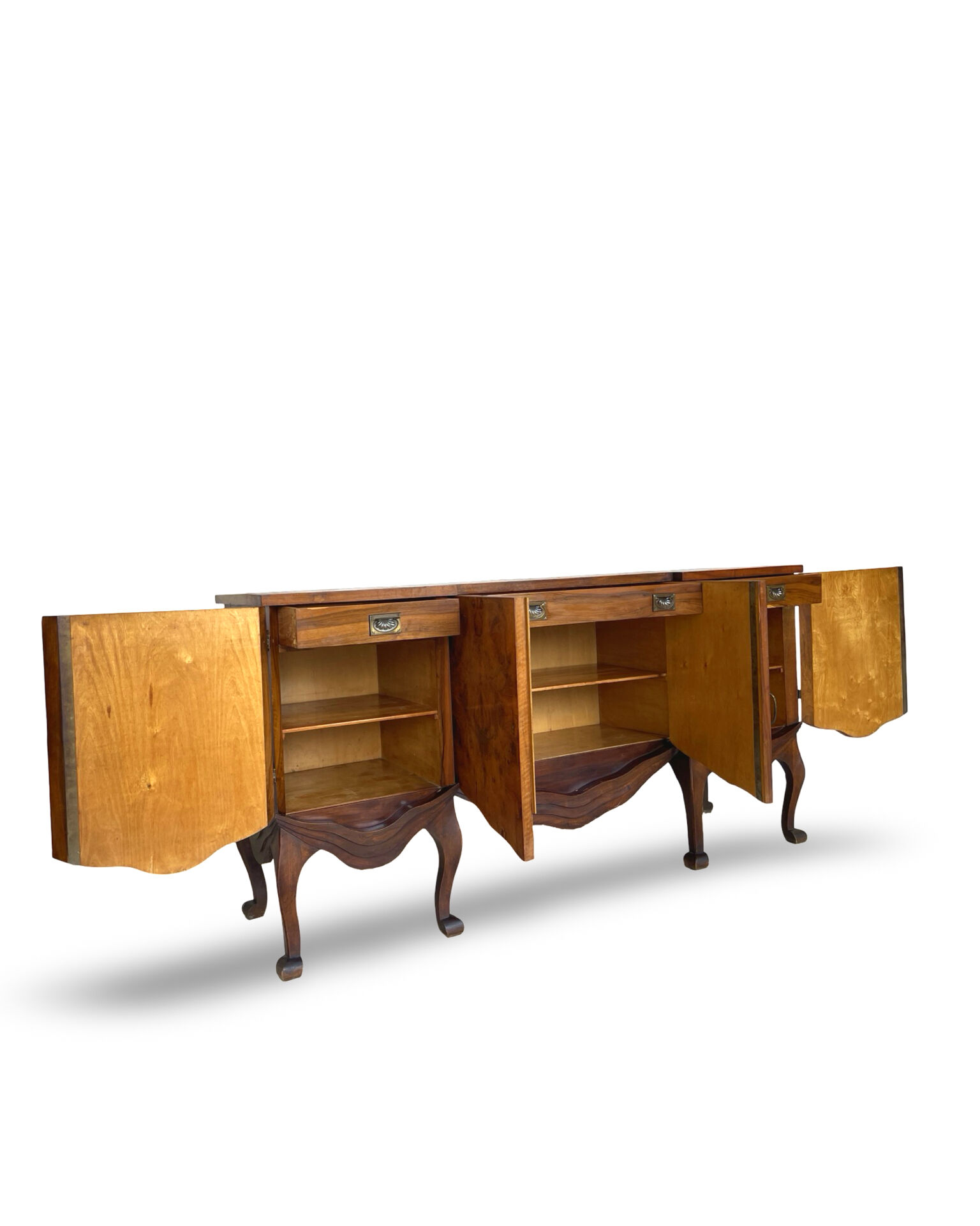 Walnut buffet, antique Italian, 1930s.