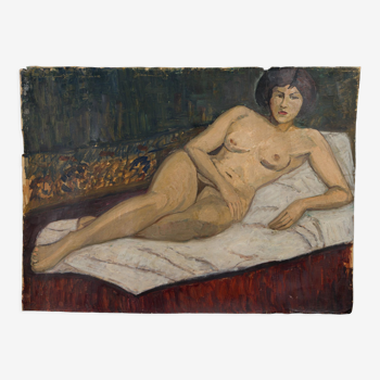 Aquarelle sur papier par J. Pegeaud-Deva Femme nue Milieu XXe