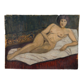 Watercolor on paper by J. Pegeaud-Deva Nude woman Mid-twentieth