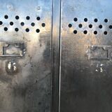 Antique riveted metal cloakroom