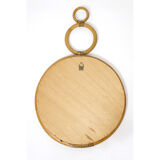 Round bamboo mirror from the 70s - 32x52cm