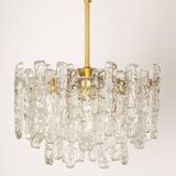 Large frosted glass chandelier from Murano by Kalmar, Austria, 1960s.