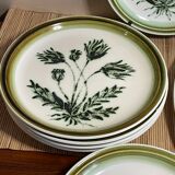 Plates and dish Gien herbarium décor