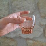 Pink glass liquor service, circa 1940