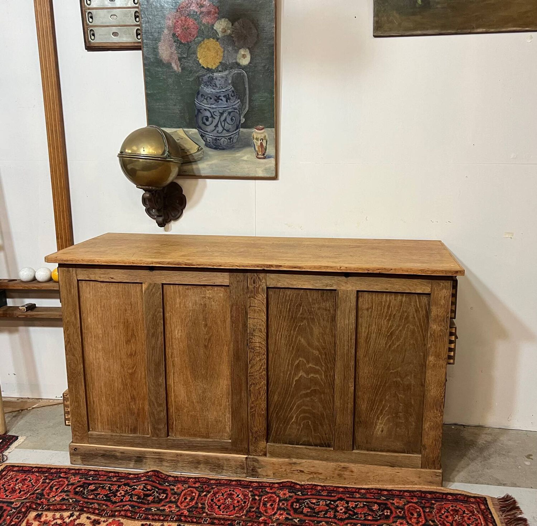Antique oak drugstore furniture
