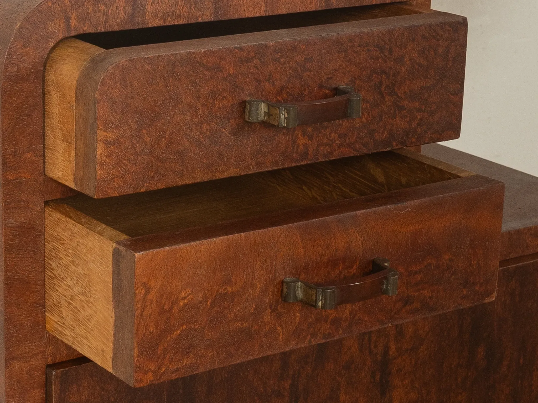 Classic 1930s chest of drawers with asymmetrical design