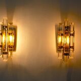 Pair of venini wall lamps Murano glass Italy 1970