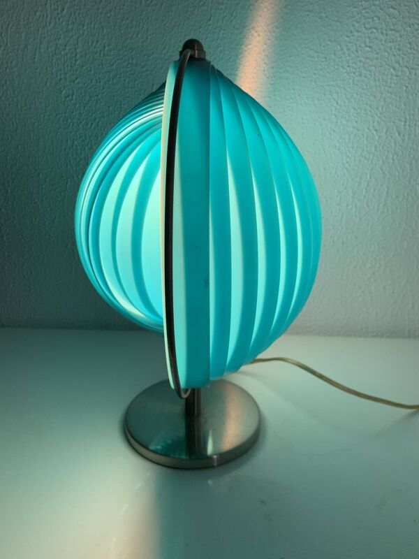 Lampe vintage 1980 Kare Moon bleue design - 37 cm