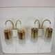 1970s Pair of Two Wall Lamps with Glass Shades, Germany