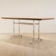 Desk 1970 in teak wood & structure chrome