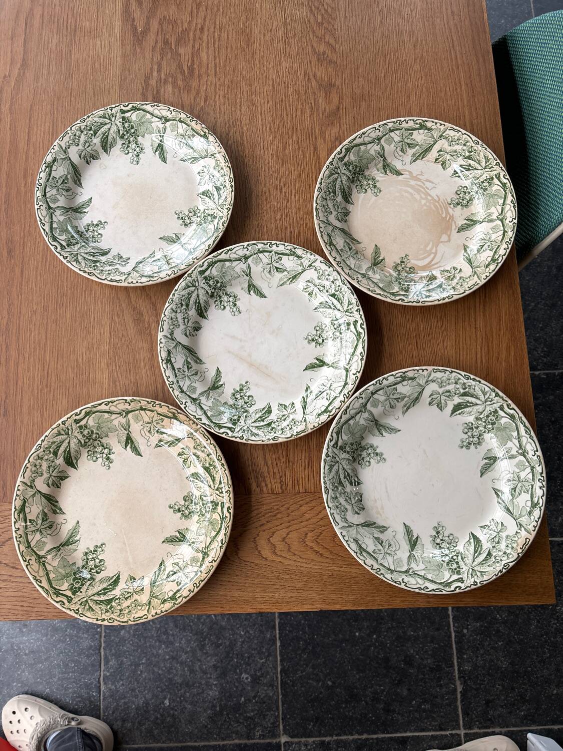Set of 5 old plates