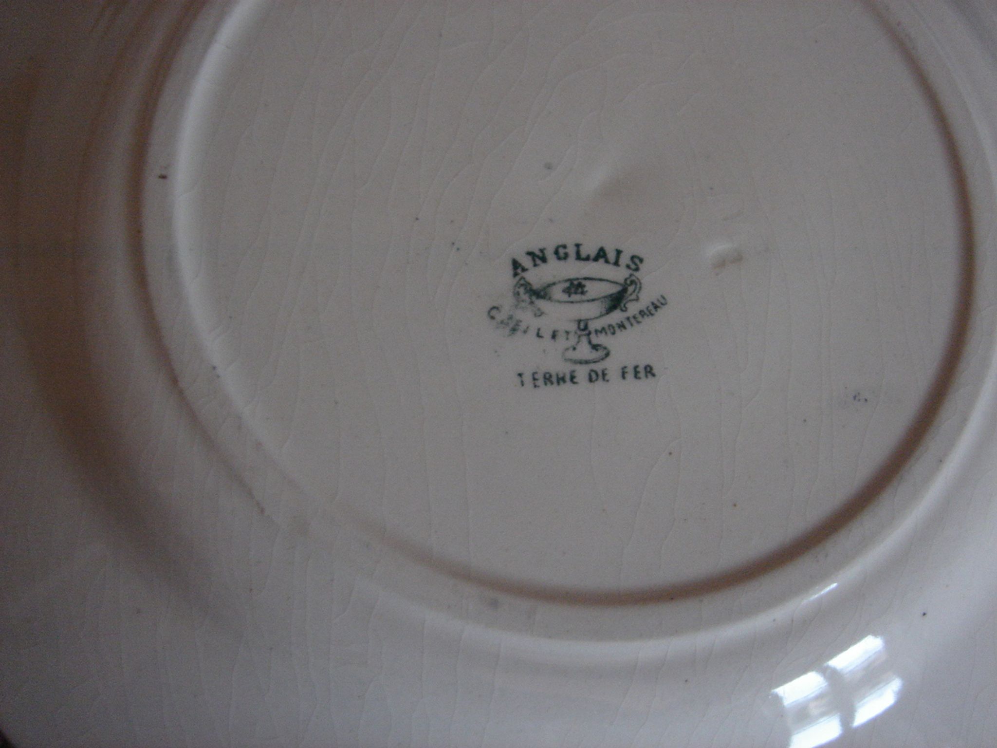 Set of 4 plates flat Creil and Montereau land of railway 1884-1920