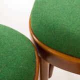 Italian mid-century chairs in walnut and wool