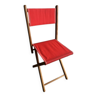 Vieille Chaise Longue De Camping Pliante En Toile – Vintage Et Authentique