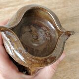 Stoneware owl candle holder