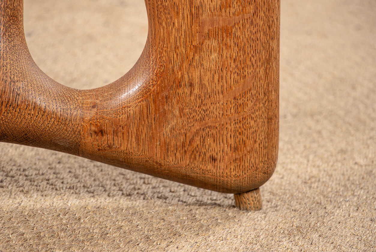 Large extendable dining table, 320 cm, in oak, Guillerme and Chambron.