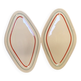 Set of 2 diamond-shaped serving dishes Moulin des Loups model Stanislas