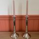 Silver metal candle holders