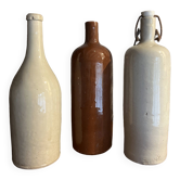 Set of 3 vintage stoneware bottles