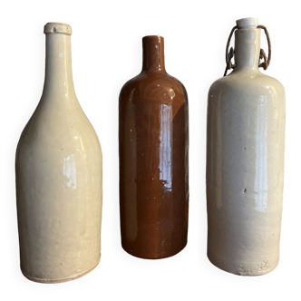 Set of 3 vintage stoneware bottles