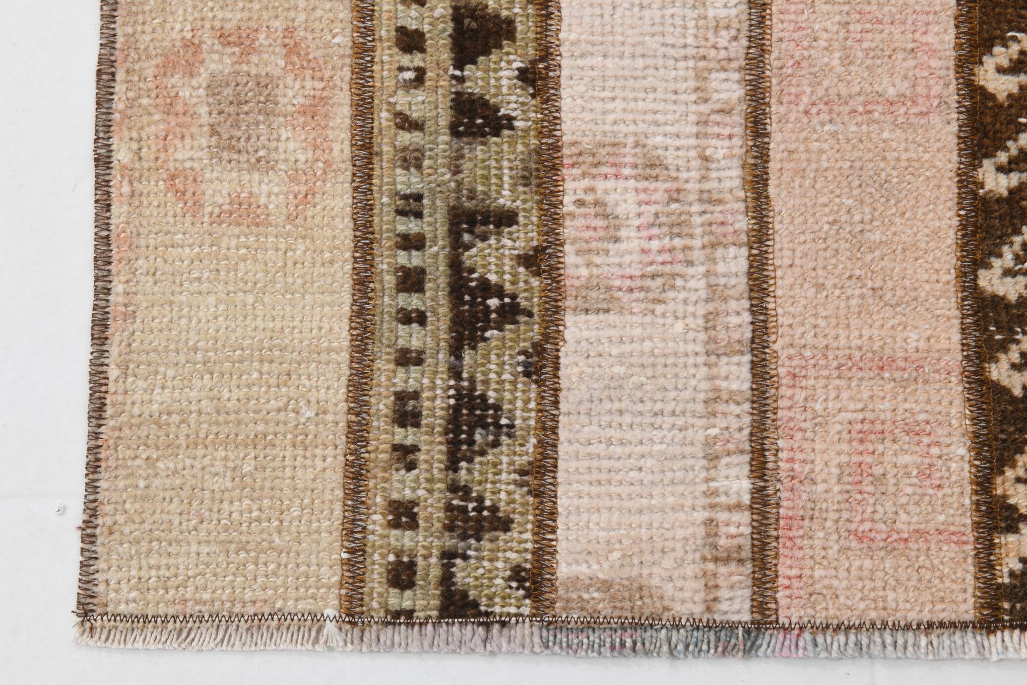 Pale Red Brown Hallway Vintage Runner Rug, 63x356Cm