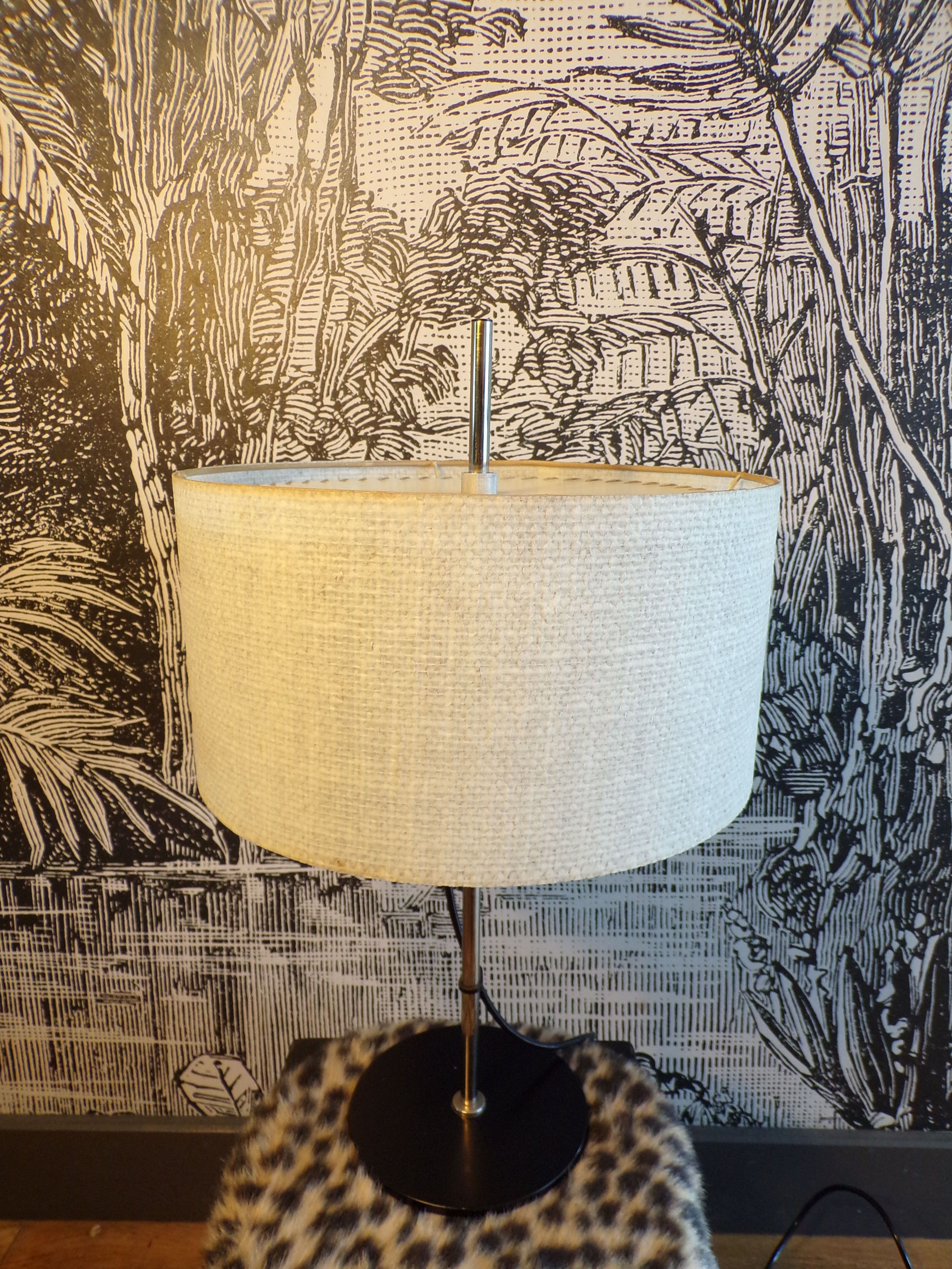 Table lamp 1970 with fiber shade