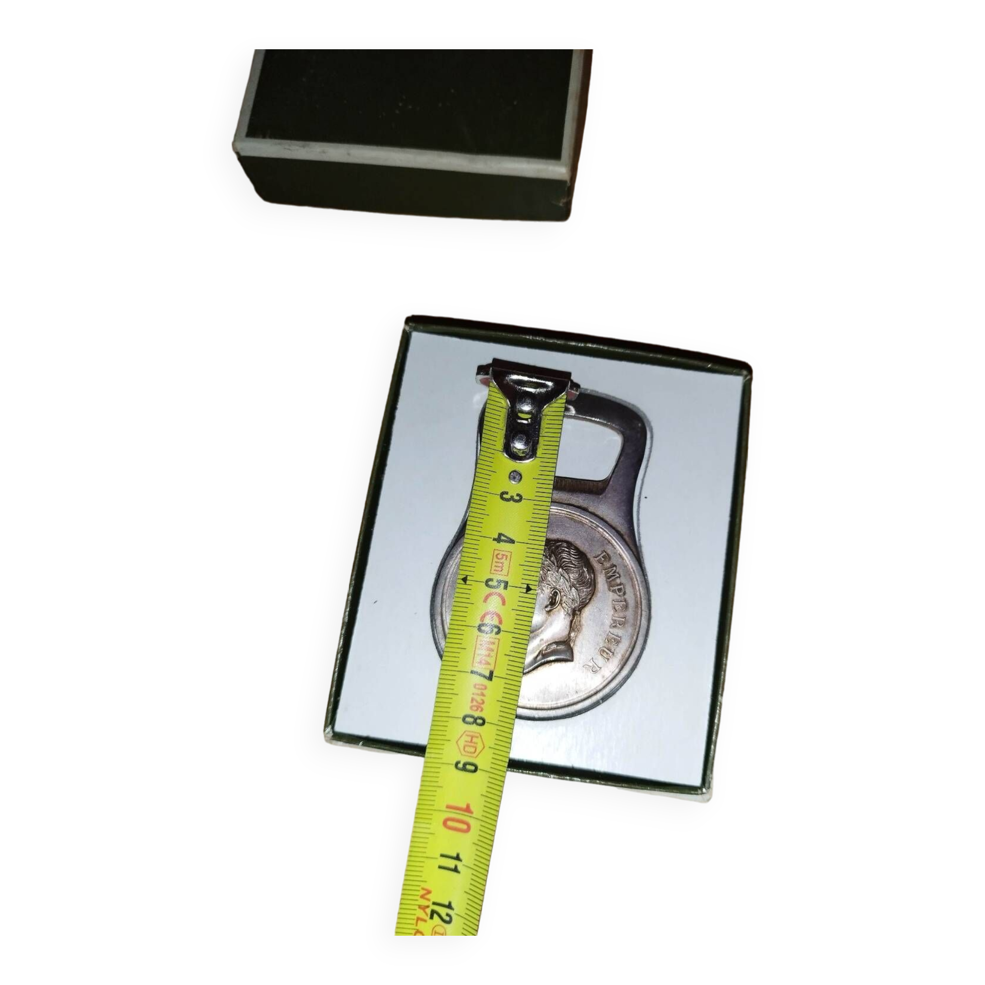 Christofle bottle opener silver metal box