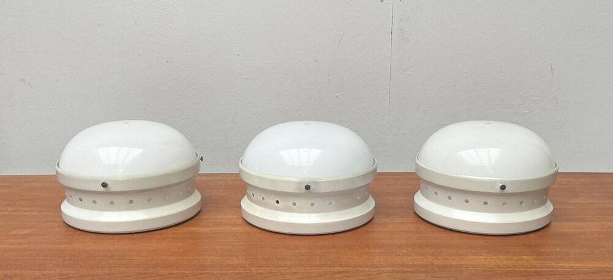 Mid-century Italian space age ceiling lamp by Gianemilio, Pietro and Anna Monti for Kartell, 1950s.