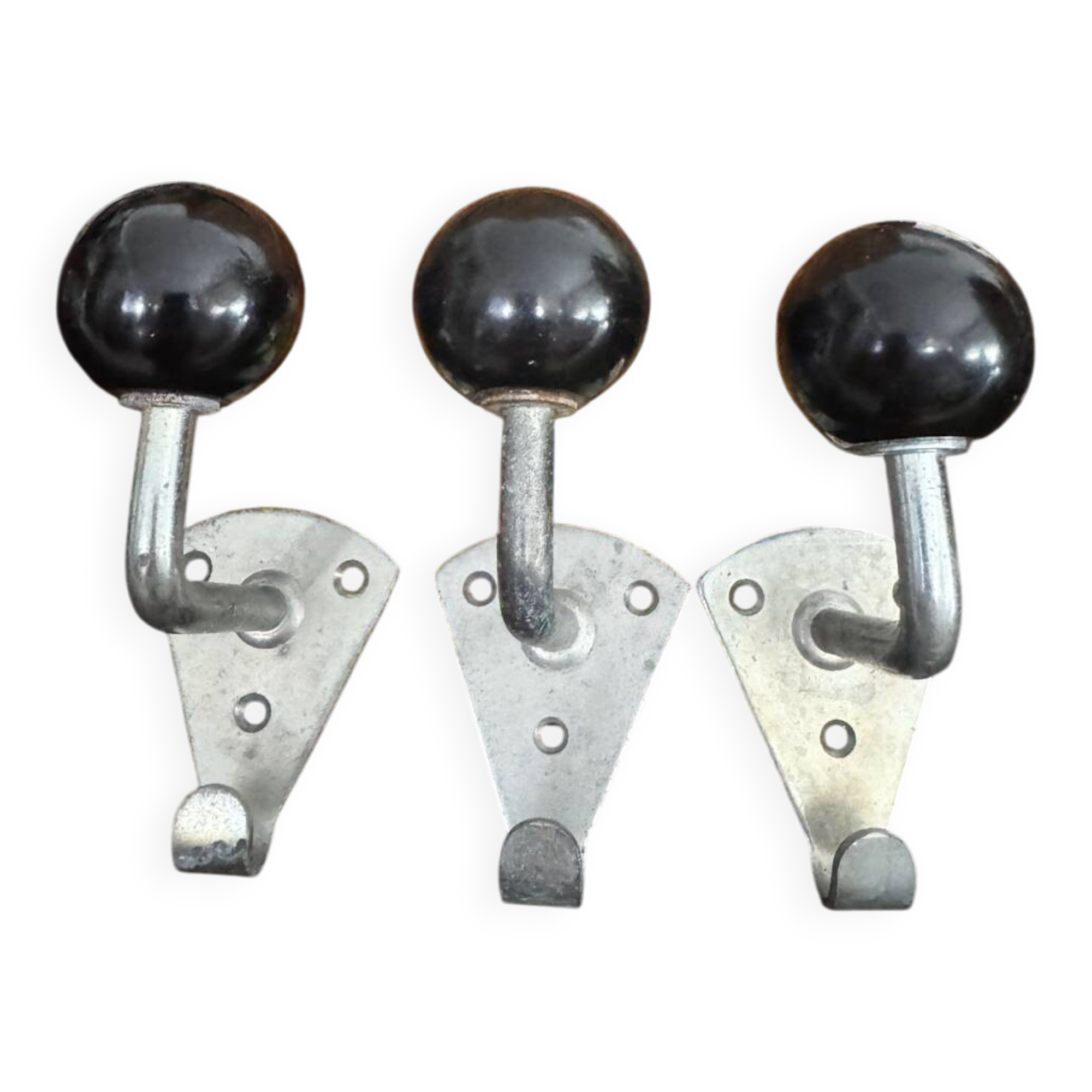 Old vintage black Bakelite ball hook