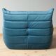 Togo living room set in blue velvet by Michel Ducaroy for Ligne Roset, set of 5