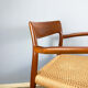 Fauteuil danois par Niels Otto Møller, teck et corde à papier, années 1960.