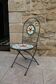 Foldable garden chair in wrought iron and mosaic