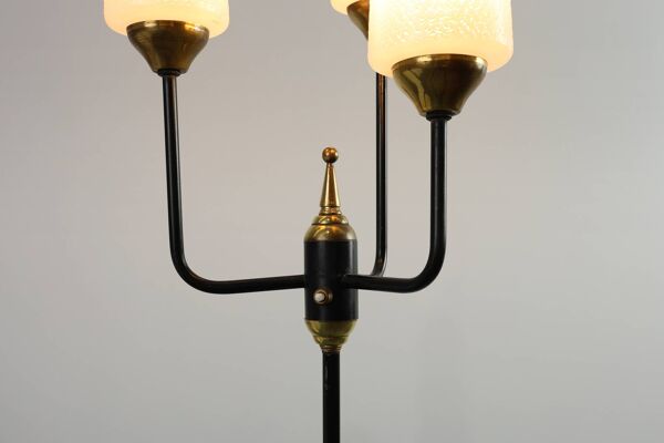 Lampadaire à trois lumières Maison Arlus, France, 1950
