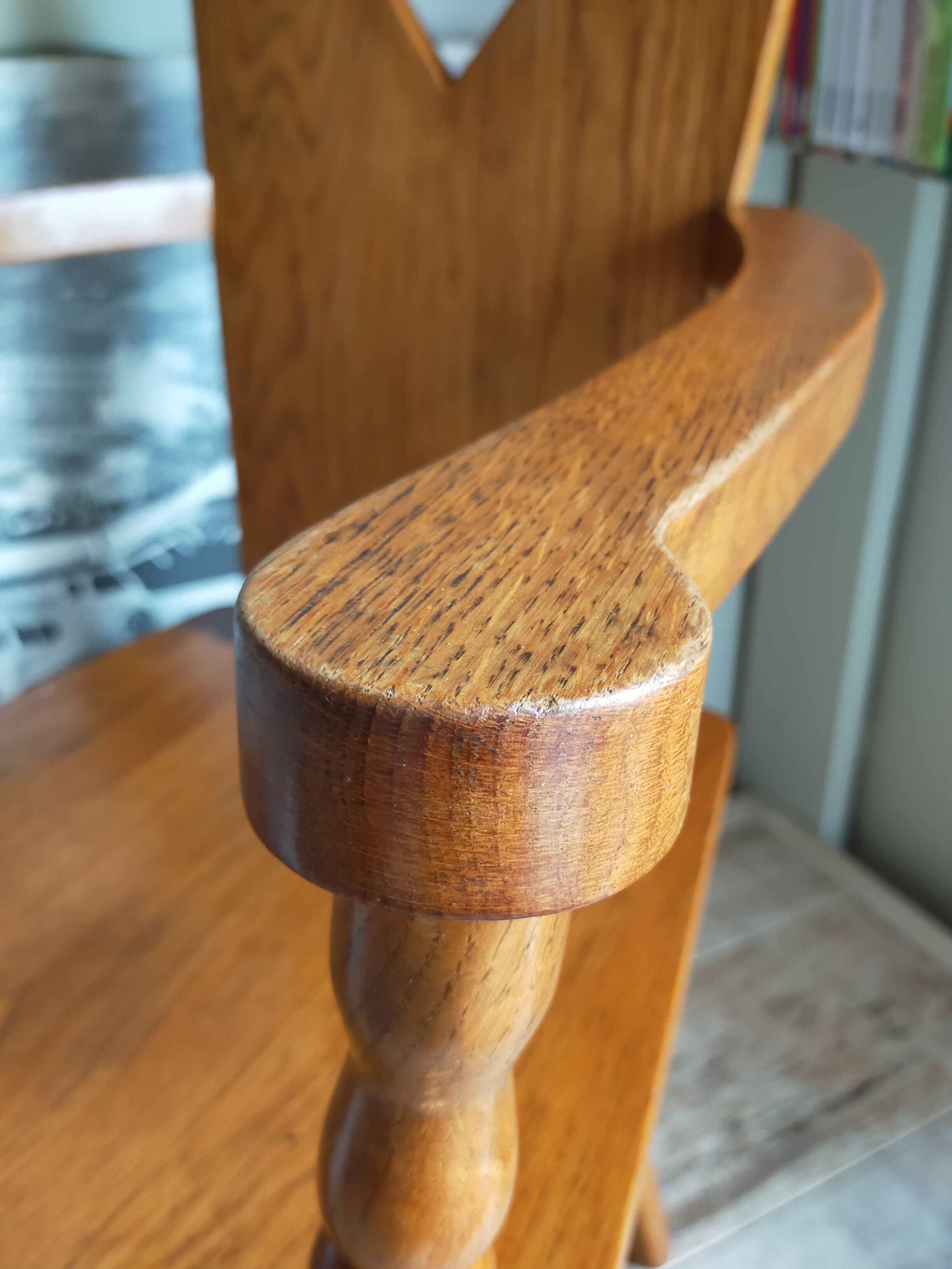 Art-popular armchair 50s in solid wood