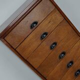 Vintage Dutch Poplar Apothecary / Filing Cabinet, 1950s