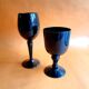 Ensemble de 4 verres à pieds en opaline noire