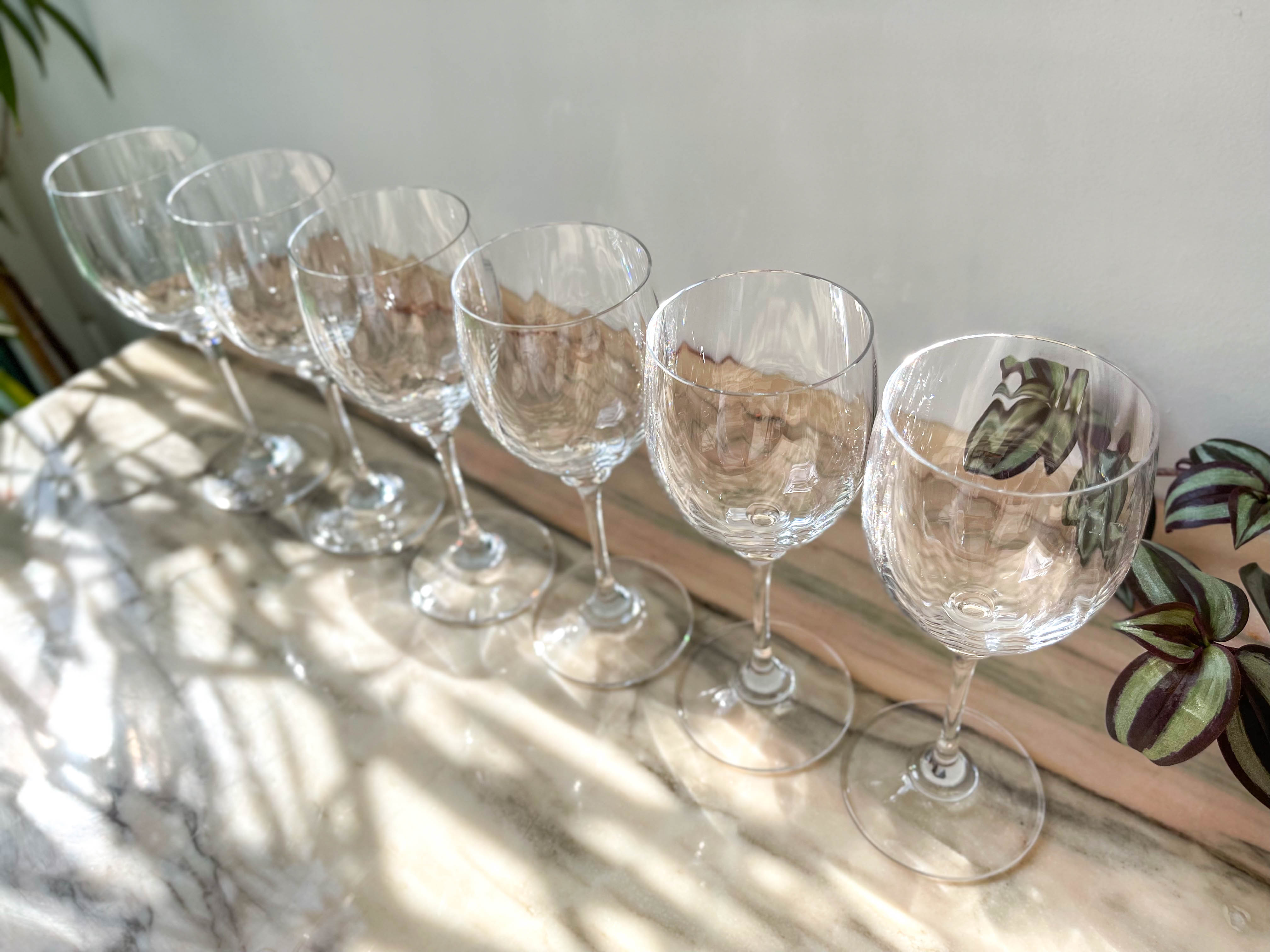 6 crystal red wine glasses Mikasa model Stephanie