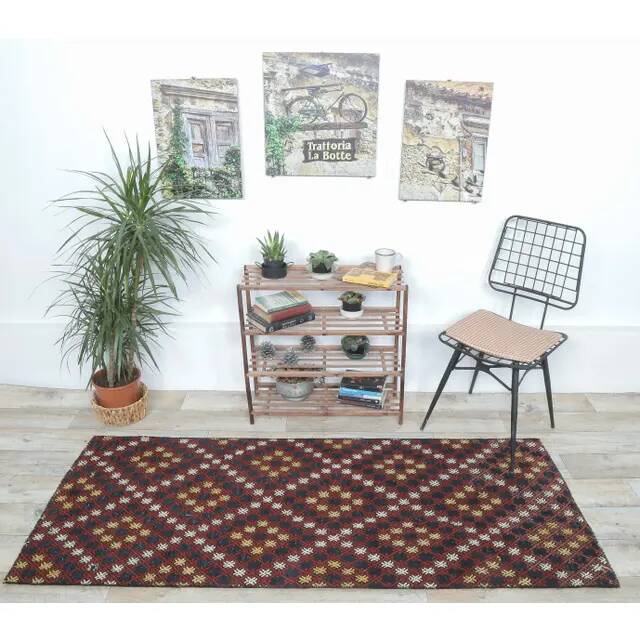 1970s Turkish Handwoven Wool Kilim Runner 81x200