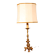 bronze candlestick from the 18th century converted into a lamp with its shade