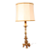 bronze candlestick from the 18th century converted into a lamp with its shade