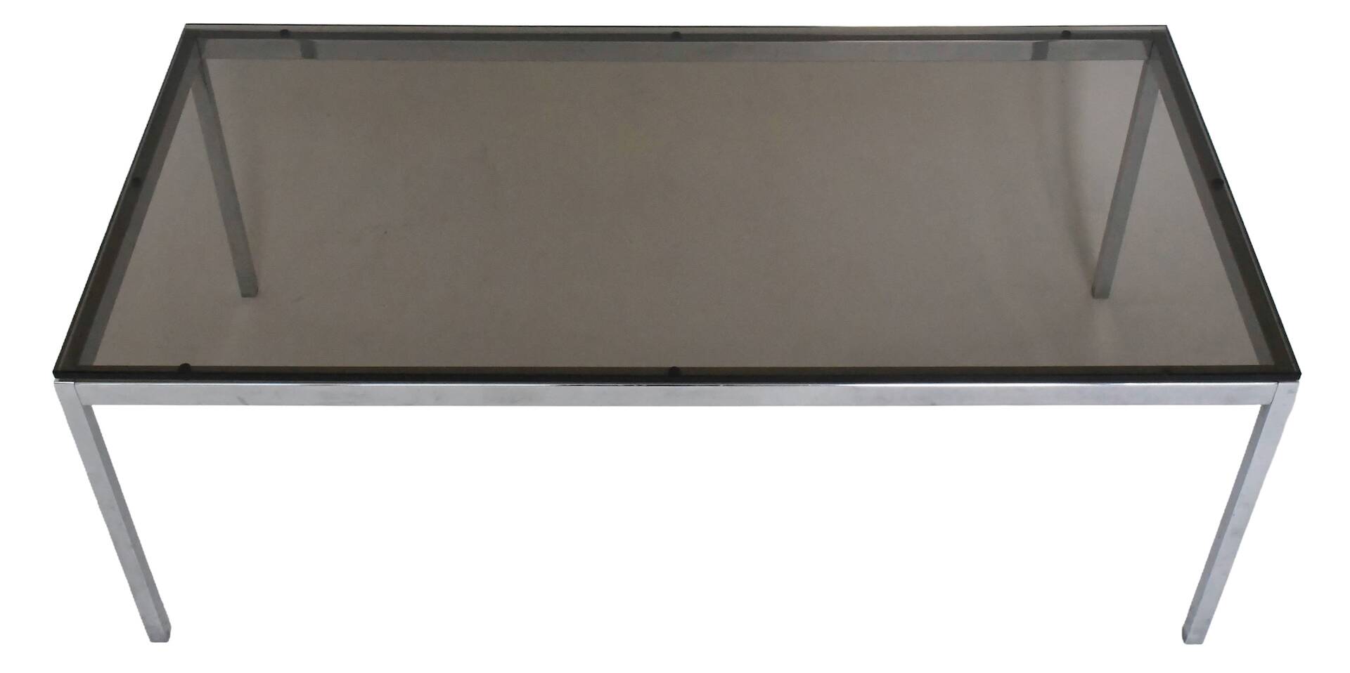 Coffee table in chrome steel and glass by Florence Knoll