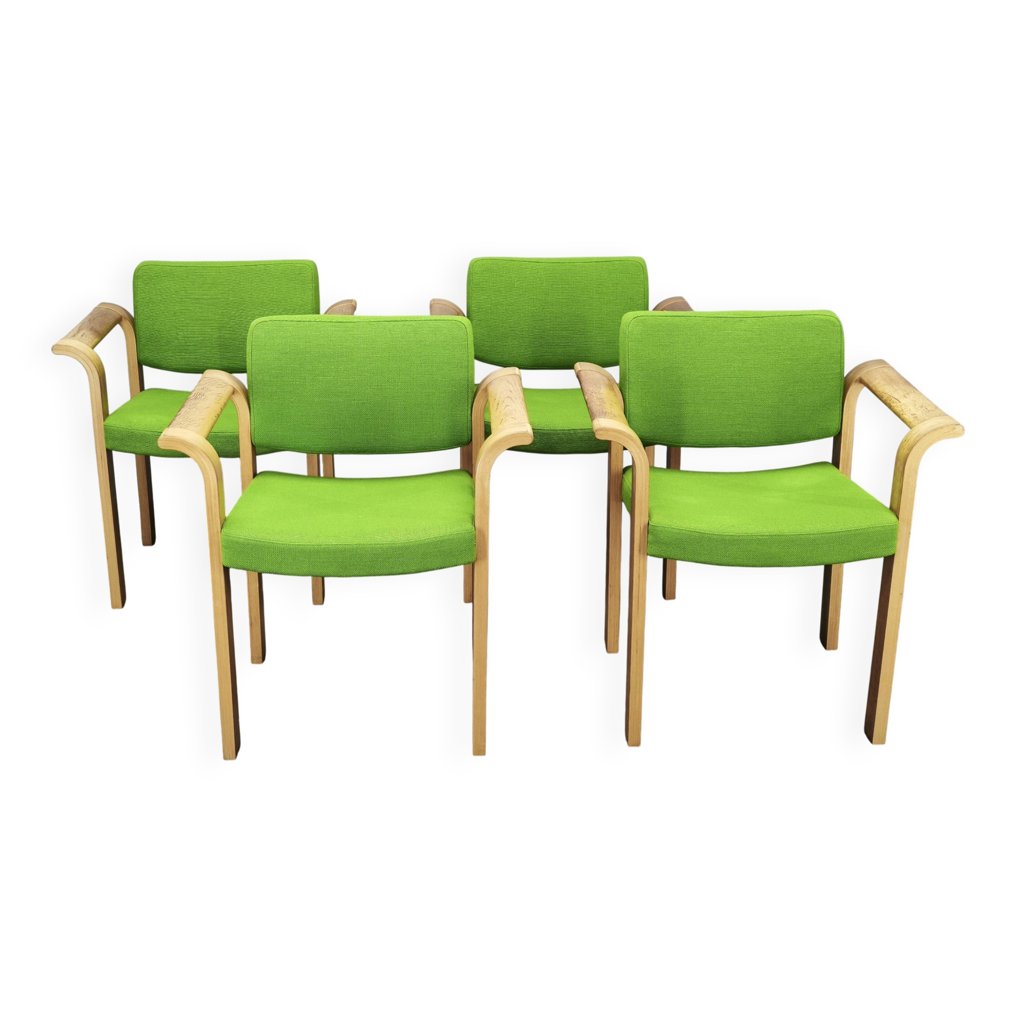 Set of 4 Danish Oak Armchairs by Magnus Olesen, 1960s