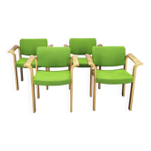 Set of 4 Danish Oak Armchairs by Magnus Olesen, 1960s