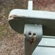 Veranda garden bench in patinated almond green solid wood