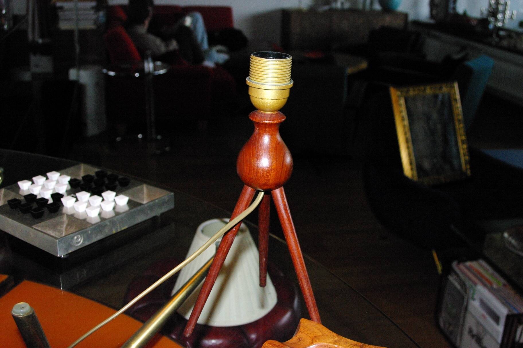 Vintage solid teak lamp by severin hansen 1960