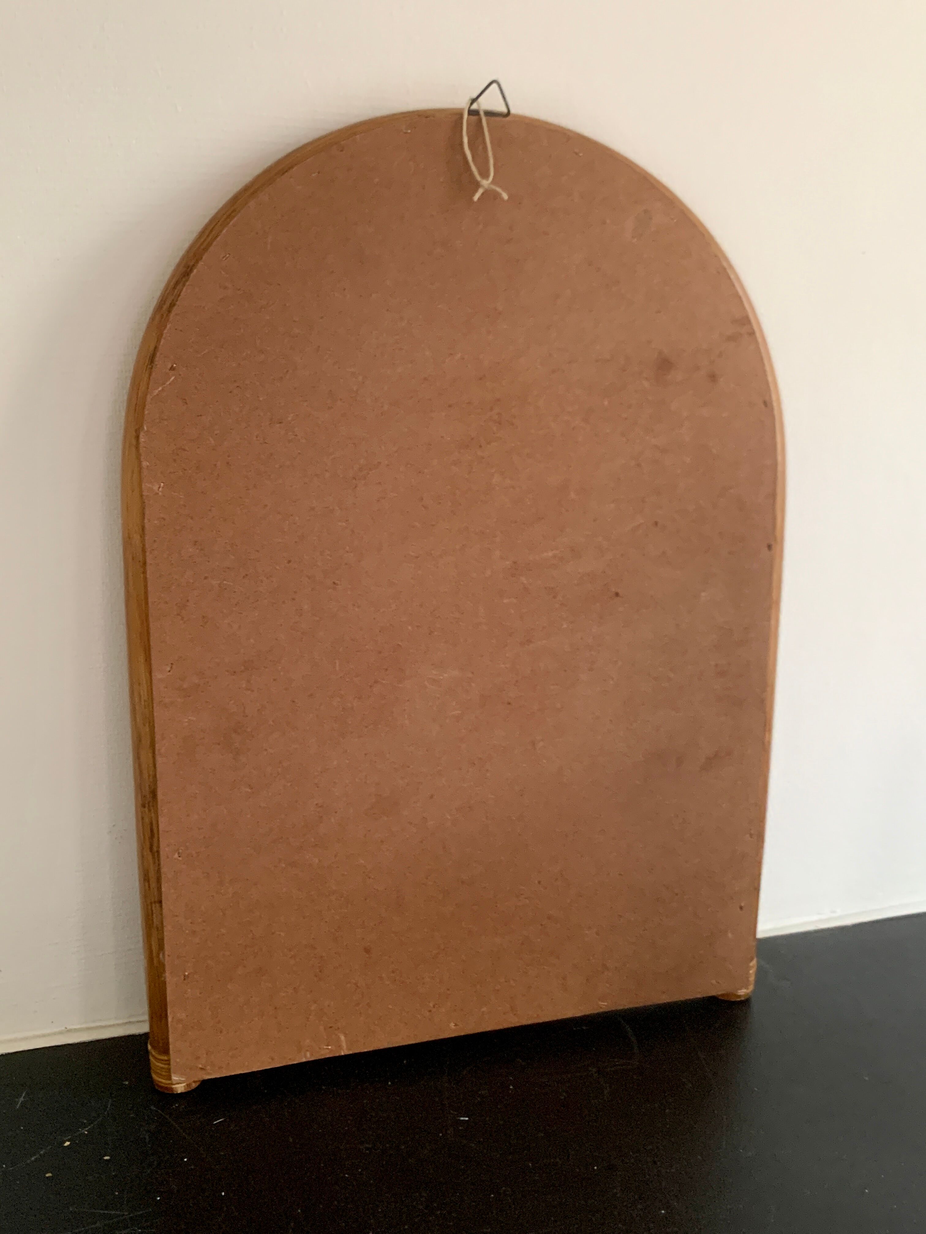 Vintage bamboo arched mirror 33x45cm