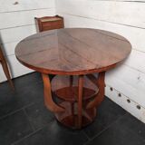 Art Deco walnut gueridon with double top from the 1930s.