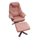 Fauteuil en cuir brun par Hjort-Knudsen