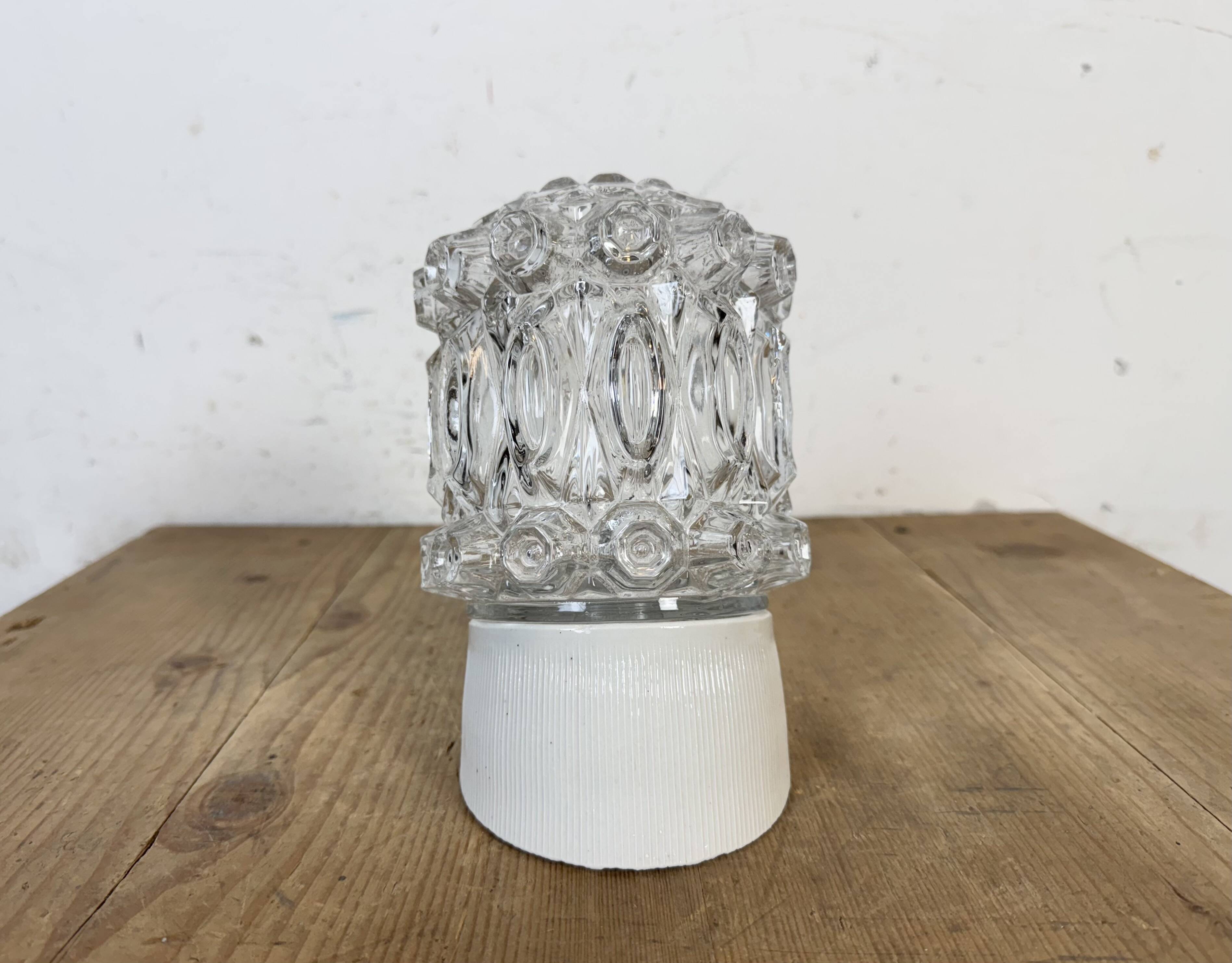 Vintage White Porcelain Wall Light, 1970s